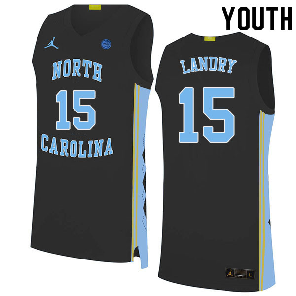 Youth #15 North Carolina Tar Heels College Basketball Jerseys Sale-Black - Click Image to Close